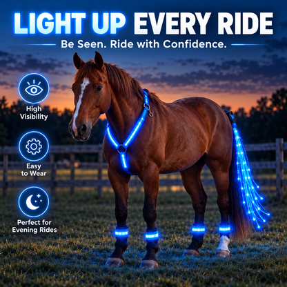 🐴 LED Horse Night Riding Lights – Full-Body Glow Kit with Enhanced Visibility & 12 Lighting Modes