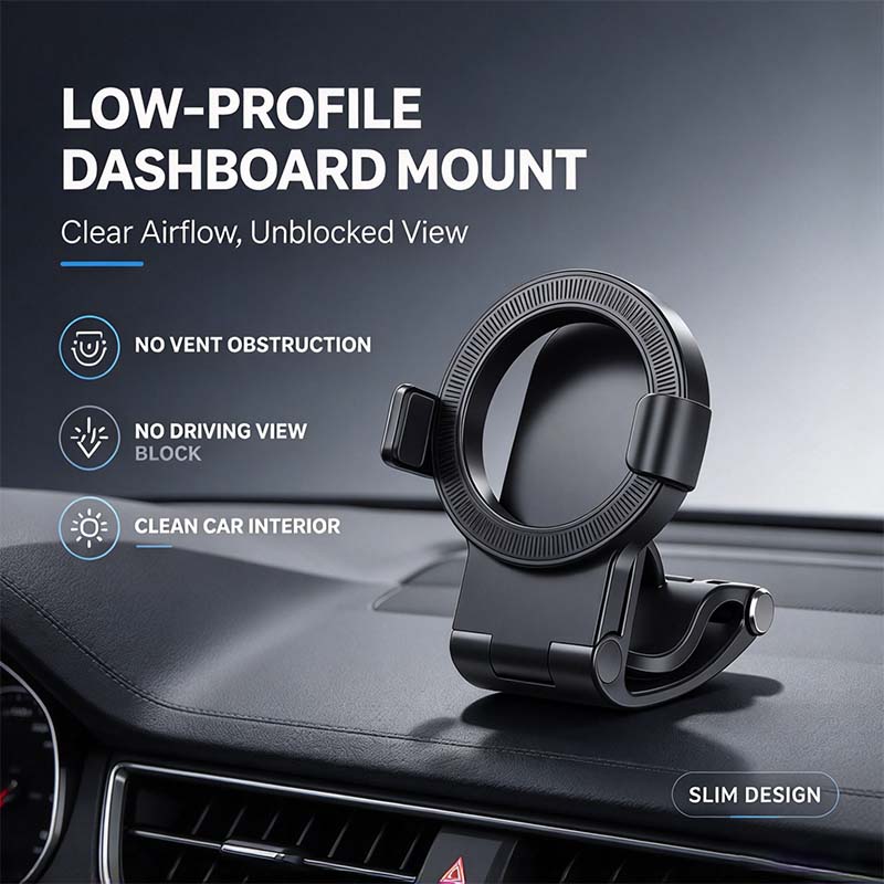 🔥 360° Foldable Magnetic Car Phone Mount – Dashboard & Visor Holder