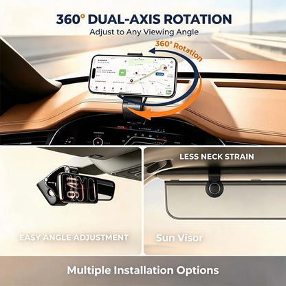 🔥 360° Foldable Magnetic Car Phone Mount – Dashboard & Visor Holder