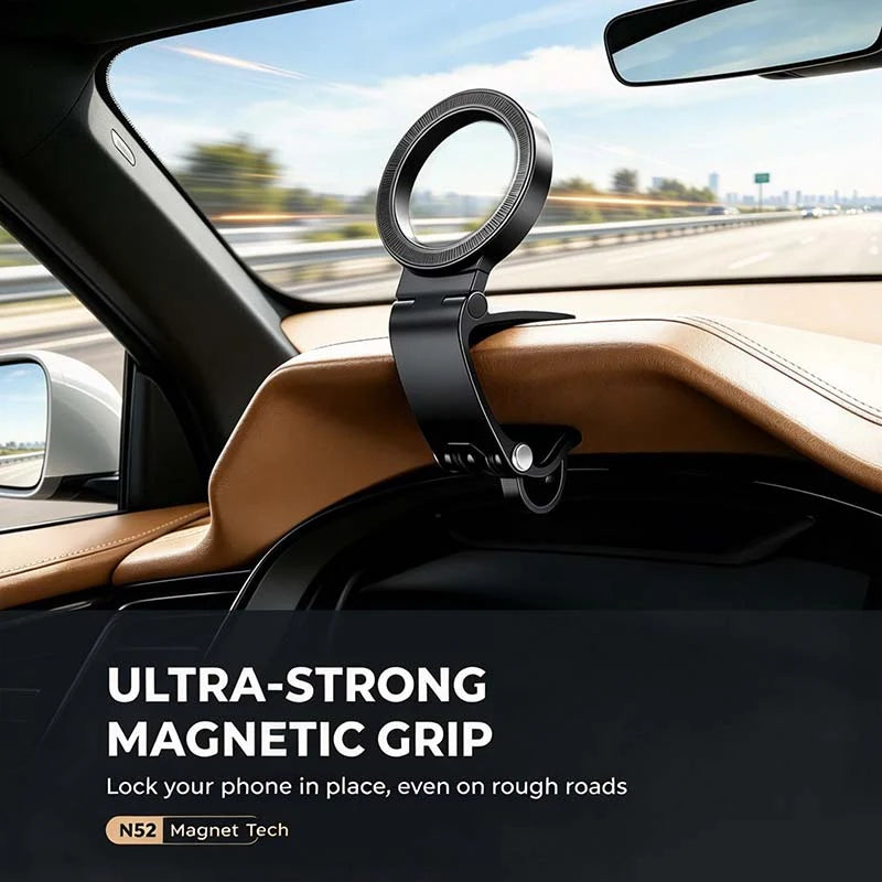 🔥 360° Foldable Magnetic Car Phone Mount – Dashboard & Visor Holder