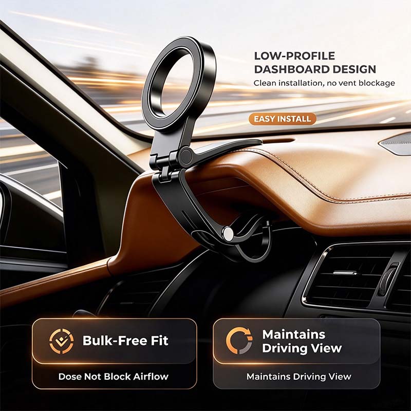 🔥 360° Foldable Magnetic Car Phone Mount – Dashboard & Visor Holder