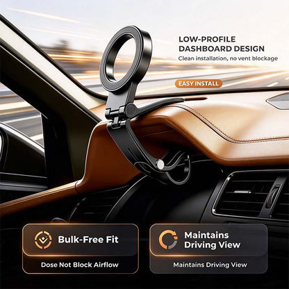 🔥 360° Foldable Magnetic Car Phone Mount – Dashboard & Visor Holder