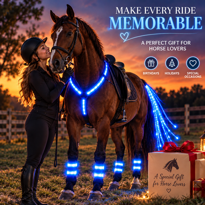 🐴 LED Horse Night Riding Lights – Full-Body Glow Kit with Enhanced Visibility & 12 Lighting Modes