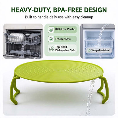 Microwave Multipurpose 4 in 1 Tray Stand Rack Splatter Guard Carry Tray Stacking Shelf 🍲