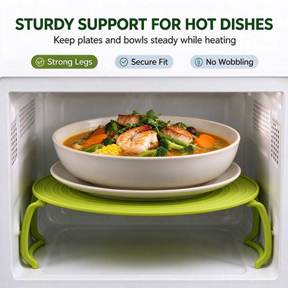 Microwave Multipurpose 4 in 1 Tray Stand Rack Splatter Guard Carry Tray Stacking Shelf 🍲