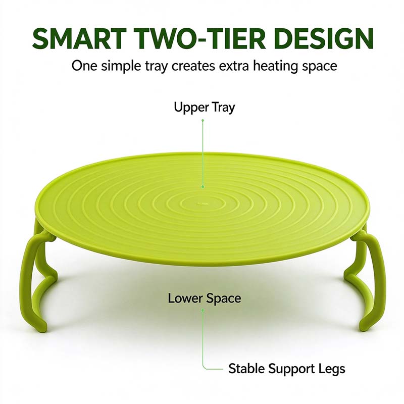 Microwave Multipurpose 4 in 1 Tray Stand Rack Splatter Guard Carry Tray Stacking Shelf 🍲