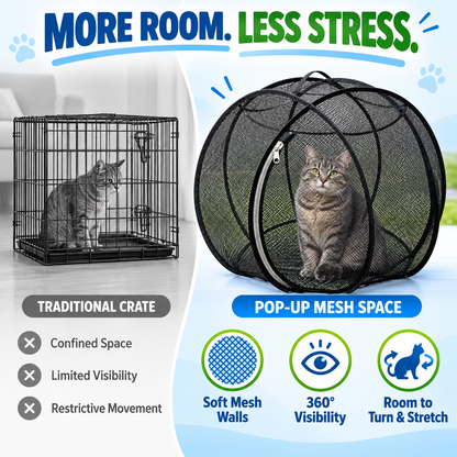 🐈 Pop-Up Mesh Cat Playpen – Roomy 32-Inch Indoor & Outdoor Enclosure