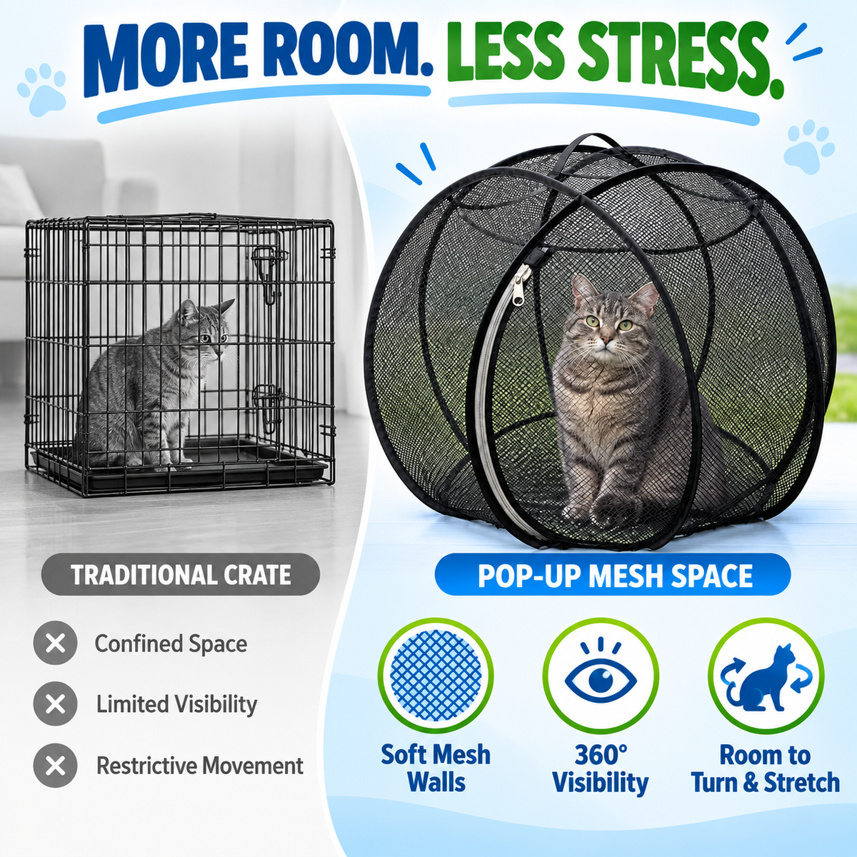 🎉🐱🌿 FreshAir Cat Haven™ – Pop-Up Mesh Playpen🎉