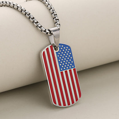 ⚡American Flag Dog Tag Necklace