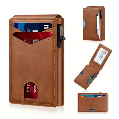 👛 Pop-Up Men's Wallet – RFID Blocking, Holds 12 Cards, Slim & Secure