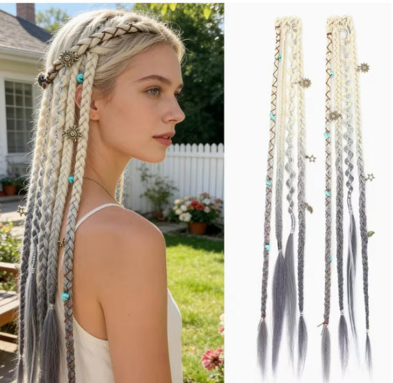 🌿 Boho Beaded Clip-In Braids – Effortless Festival & Everyday Hair Transformation