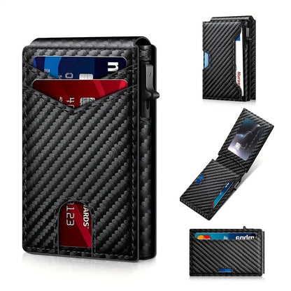 👛 Pop-Up Men's Wallet – RFID Blocking, Holds 12 Cards, Slim & Secure