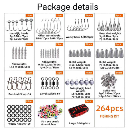 🔥Last Day 49% OFF - 🔥🎣 Fishing Kit – 264PCS Complete Tackle Set with Hooks