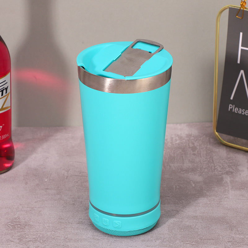 Stainless Steel 16.oz Nsulated MUG With Built-in Bluetooth Speaker Rechargeable Wireless Multi-color LED Lights Prefect Gift