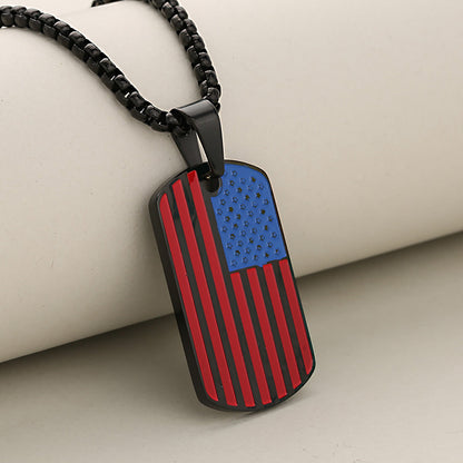 ⚡American Flag Dog Tag Necklace