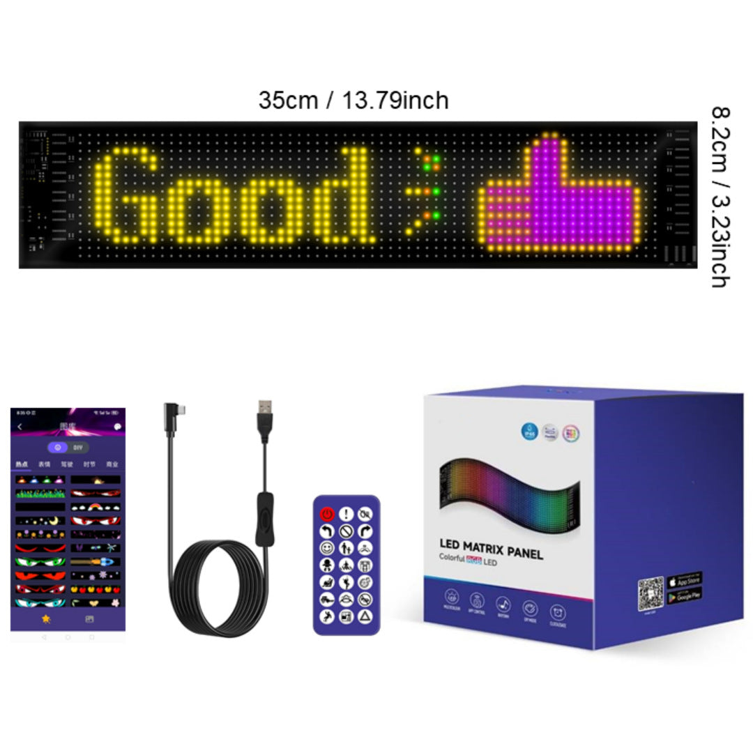 🔥New Smart LED Pixel Car Display — App-Controlled Custom Text, Colors & Animations