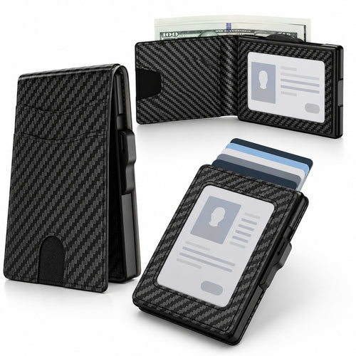 👛 Pop-Up Men's Wallet – RFID Blocking, Holds 12 Cards, Slim & Secure
