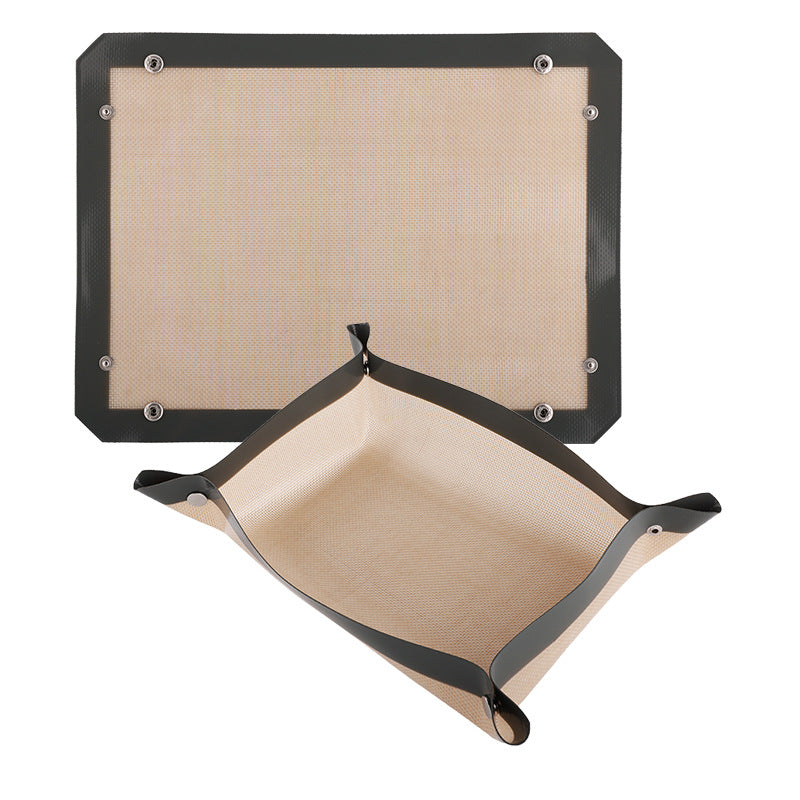 🍪 Snap-Up Reusable Baking Mat – Foldable Raised-Edge Oven Liner for Easy Cleanup ✨