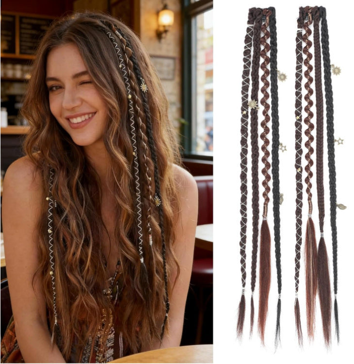 🌿 Boho Beaded Clip-In Braids – Effortless Festival & Everyday Hair Transformation