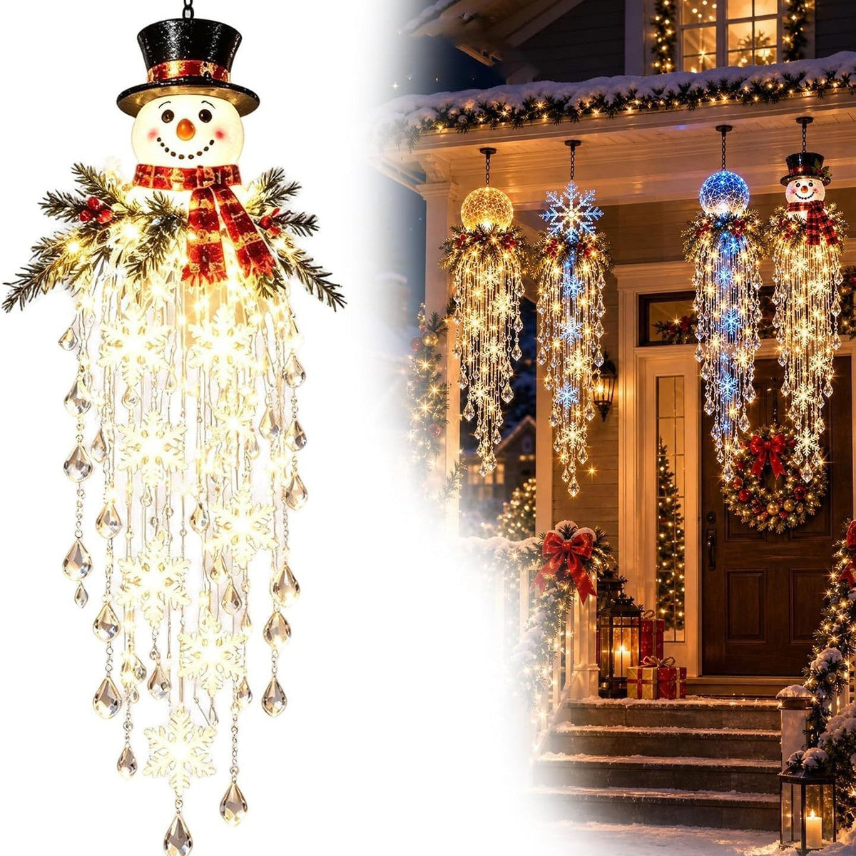 ❄️ Cascading Christmas Waterfall Lights – Festive Outdoor Hanging Decor ✨
