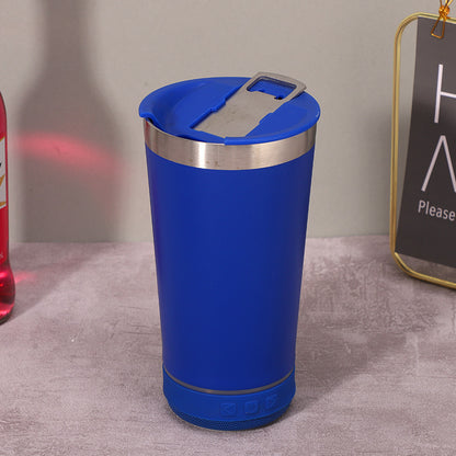 Stainless Steel 16.oz Nsulated MUG With Built-in Bluetooth Speaker Rechargeable Wireless Multi-color LED Lights Prefect Gift