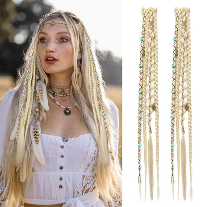 🌿 Boho Beaded Clip-In Braids – Effortless Festival & Everyday Hair Transformation