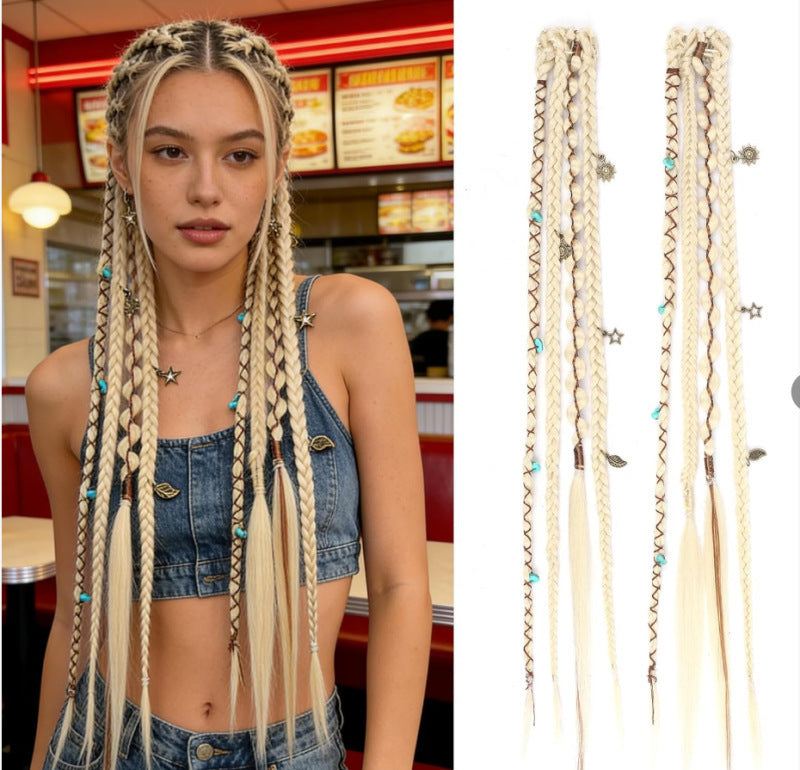 🌿 Boho Beaded Clip-In Braids – Effortless Festival & Everyday Hair Transformation