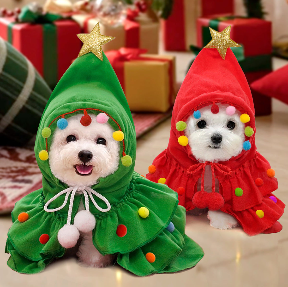 🎄🐶 Christmas Pet Cape – Cute & Cozy Holiday Outfit for Dogs & Cats 🎁