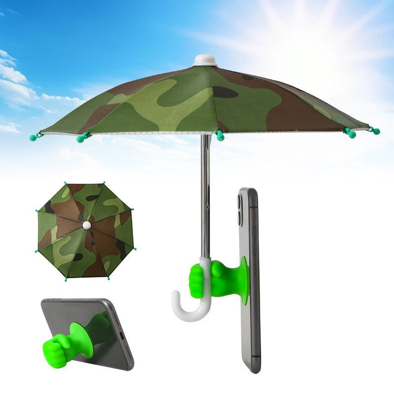 ☀️ Phone Umbrella – Suction Cup Stand with Sun Shade, Anti-Glare, Heat Protection