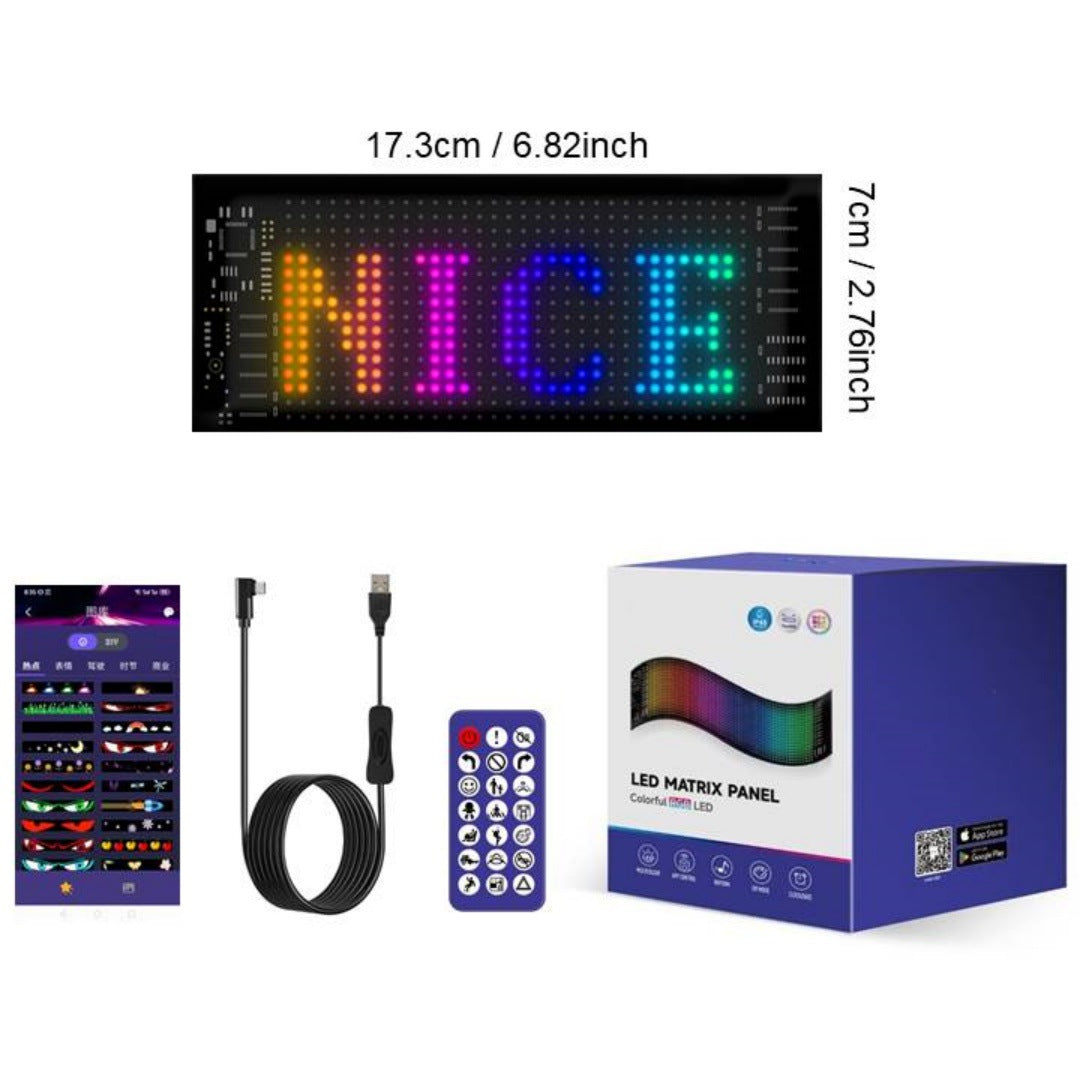 🔥New Smart LED Pixel Car Display — App-Controlled Custom Text, Colors & Animations