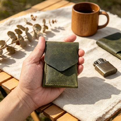 💰Handmade genuine leather wallet – Slim Magnetic Card & Cash Holder for Men
