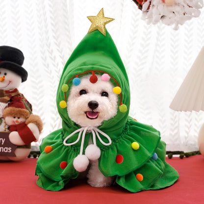 🎄🐶 Christmas Pet Cape – Cute & Cozy Holiday Outfit for Dogs & Cats 🎁