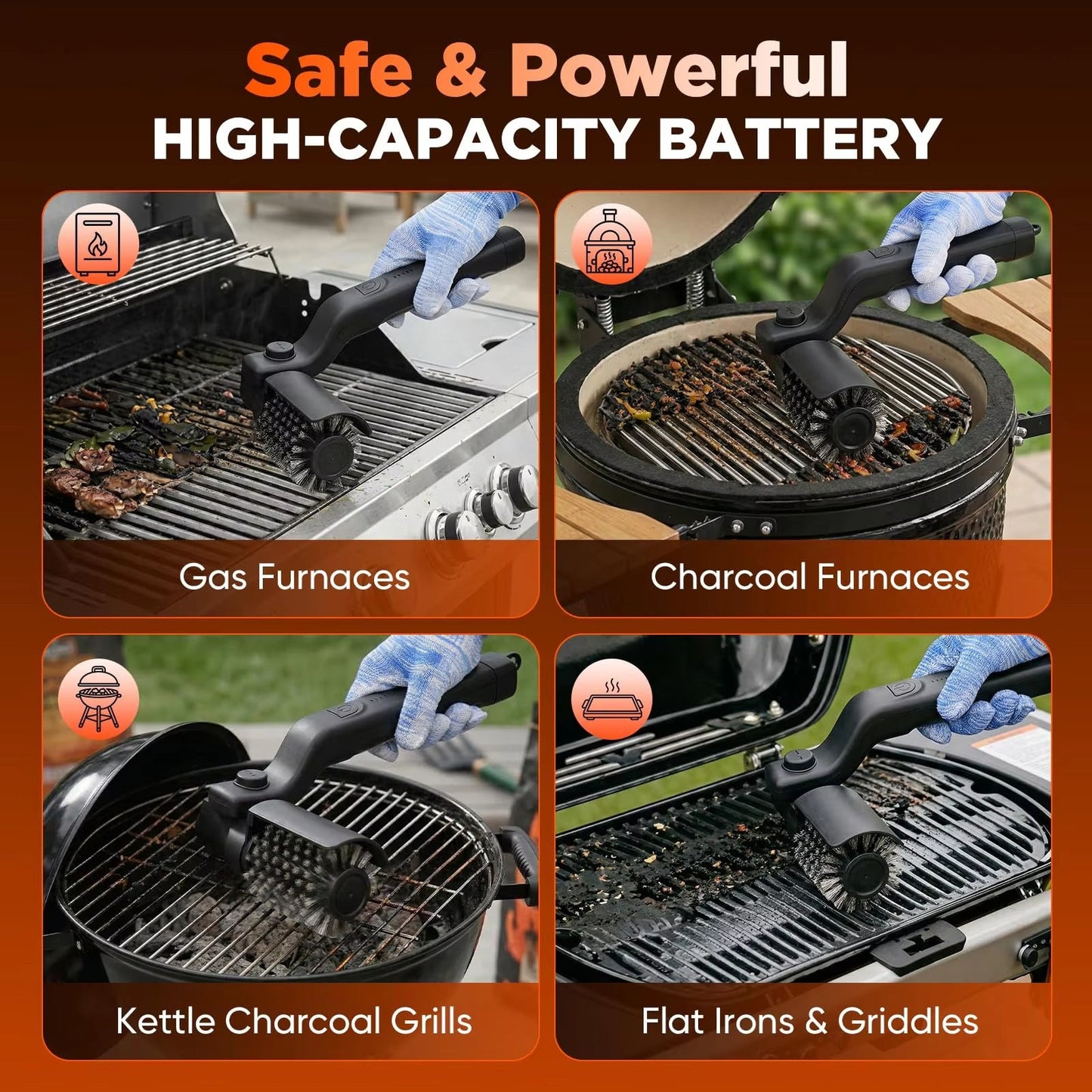 🔥Cordless Electric BBQ Grill Brush with 3-Speed Motor