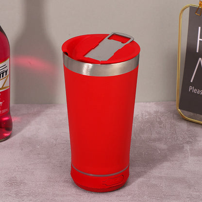 Stainless Steel 16.oz Nsulated MUG With Built-in Bluetooth Speaker Rechargeable Wireless Multi-color LED Lights Prefect Gift