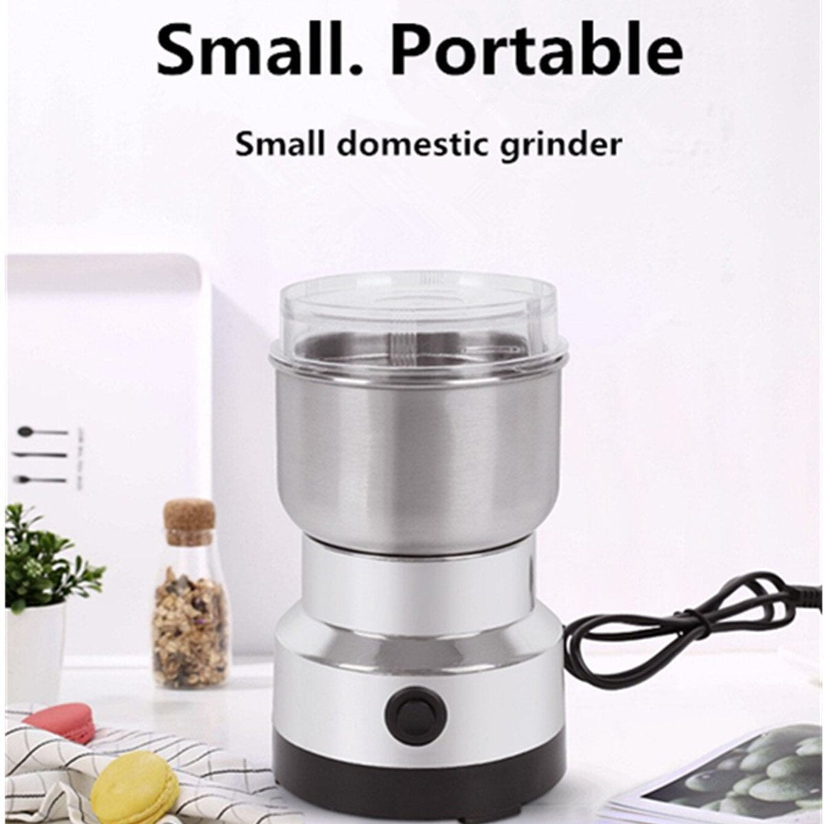 🚀✨ High-Speed Stainless Steel Grain Grinder