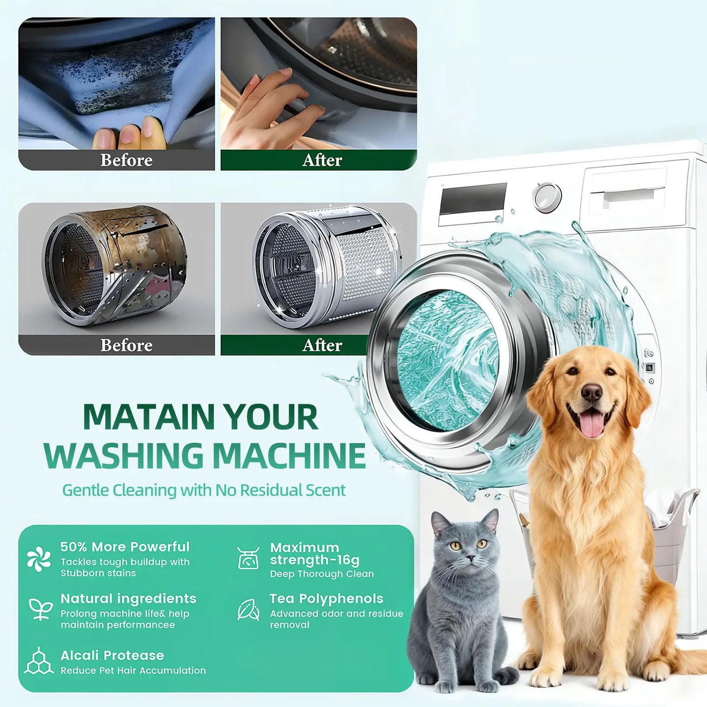 💥Eco Washer Cleaner: Beat Pet Odors