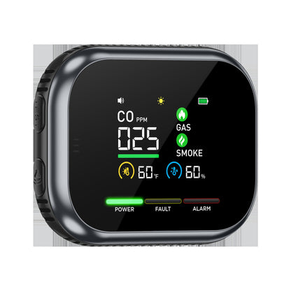 ⚡️2026 New Portable Environment Detector with HD Display Temperature Humidity, 5-in-1 Plug in Sensors, Built-in Battery for Home, RV, Hotel, Camping, Car, Travel 1PCS
