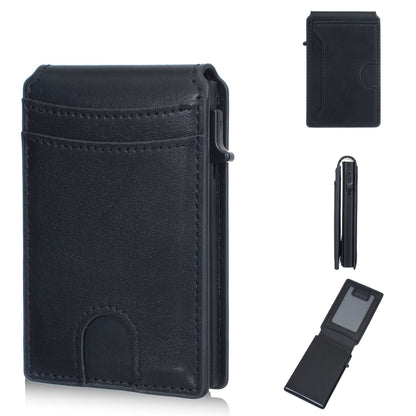 💰Pop-Up Wallet – Aluminum + Leather, RFID Blocking, Cash & Card Slots