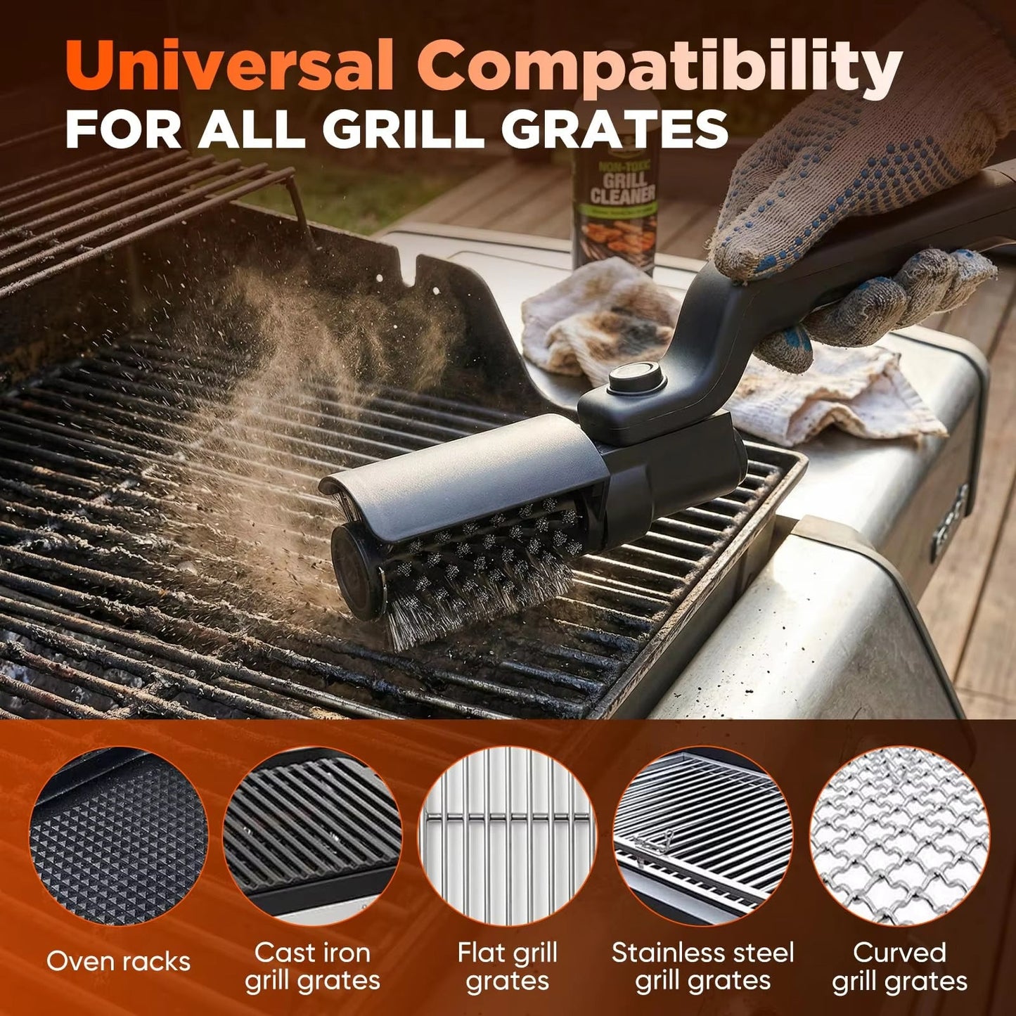 🔥Cordless Electric BBQ Grill Brush with 3-Speed Motor