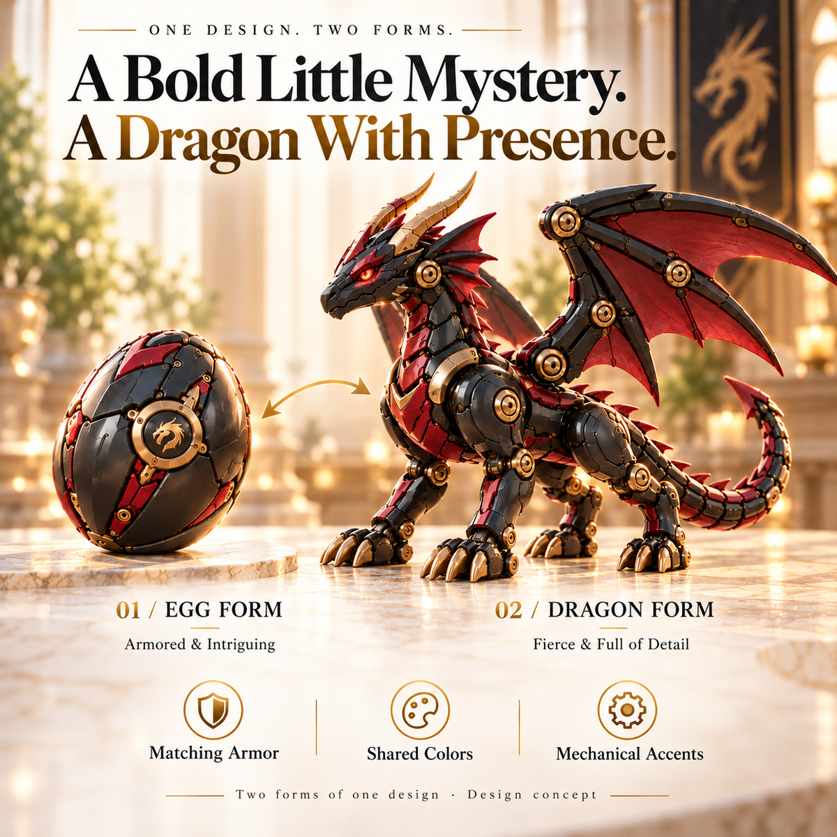 🔥🐉 Final Day – 49% OFF! DragonMorph Mechanical Dragon Egg – Unleash the Black & Crimson Winged Dragon! 🥚⚙️✨