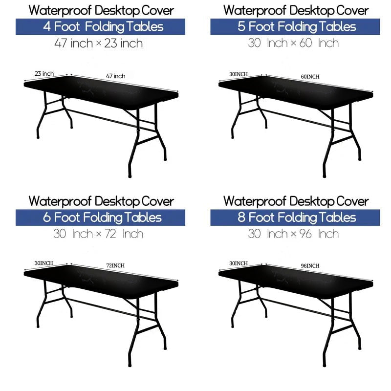 Stretch Fabric Table Top Cap Cover – Elastic Edge, Waterproof & Reusable