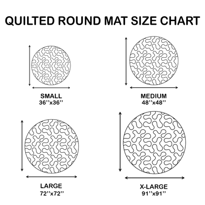 🎃 3D Optical Illusion Skeleton Vortex Quilted Round Halloween Rug