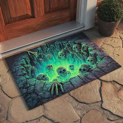 💀3D Halloween Optical Illusion Door Mat – Spooky Non-Slip Entryway Rug