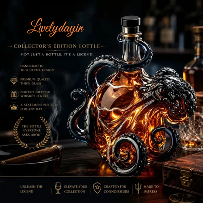 🎁 Father’s Day 49% OFF –  Octopus-style whisky bottle, classic collector's edition 🐙🥃