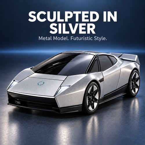 🏎️🤖 2-in-1 Transforming Sports Car – Silver Robot Mecha Toy ⚡
