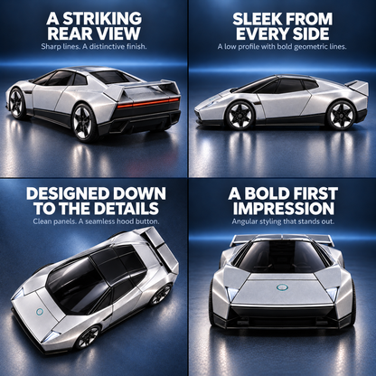 🏎️🤖 2-in-1 Transforming Sports Car – Silver Robot Mecha Toy ⚡