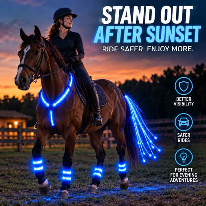 🐴 LED Horse Night Riding Lights – Full-Body Glow Kit with Enhanced Visibility & 12 Lighting Modes
