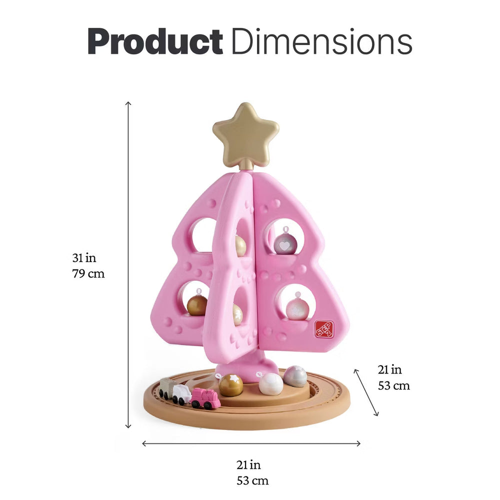 Pink My First Christmas Tree dimensions 31 inches high and 21 inches wide and deep