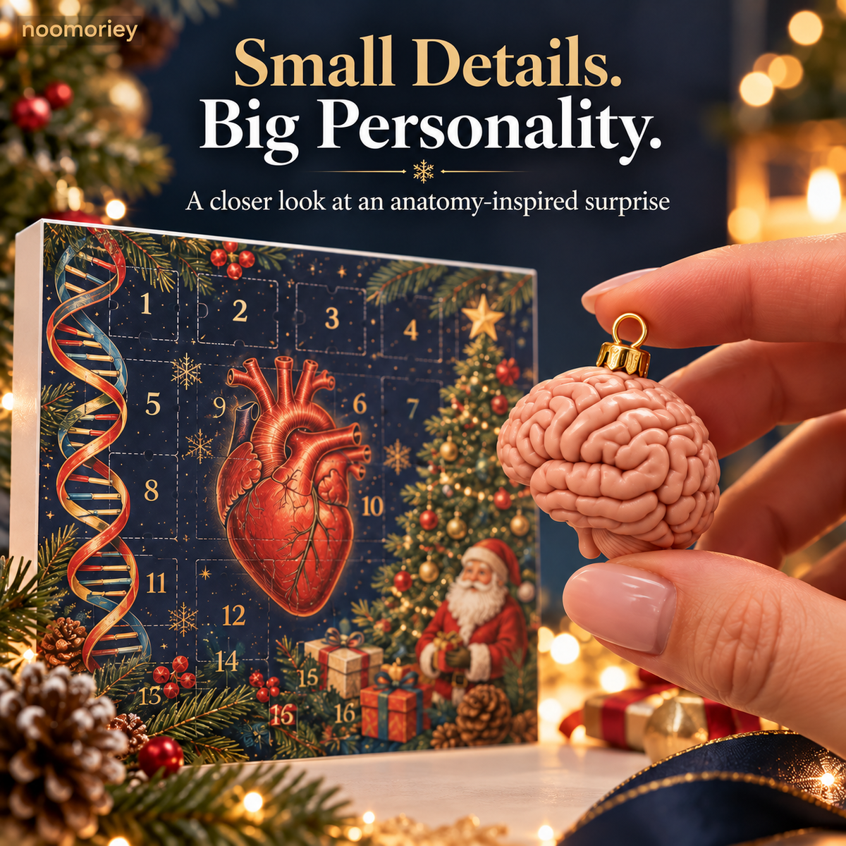 🫀Anatomy Christmas Advent Calendar – Unique Organ-Shaped Ornaments & Holiday Surprises for Nurses, Medical Students & Science Lovers