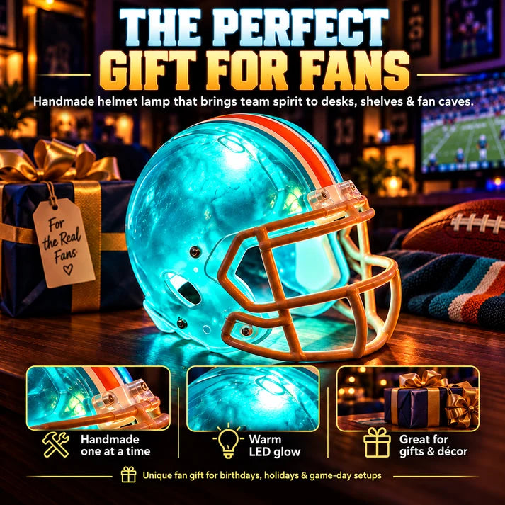 🎁 Handmade Football Helmet Lamp – LED Team Fan Cave Light with 32 Team Styles